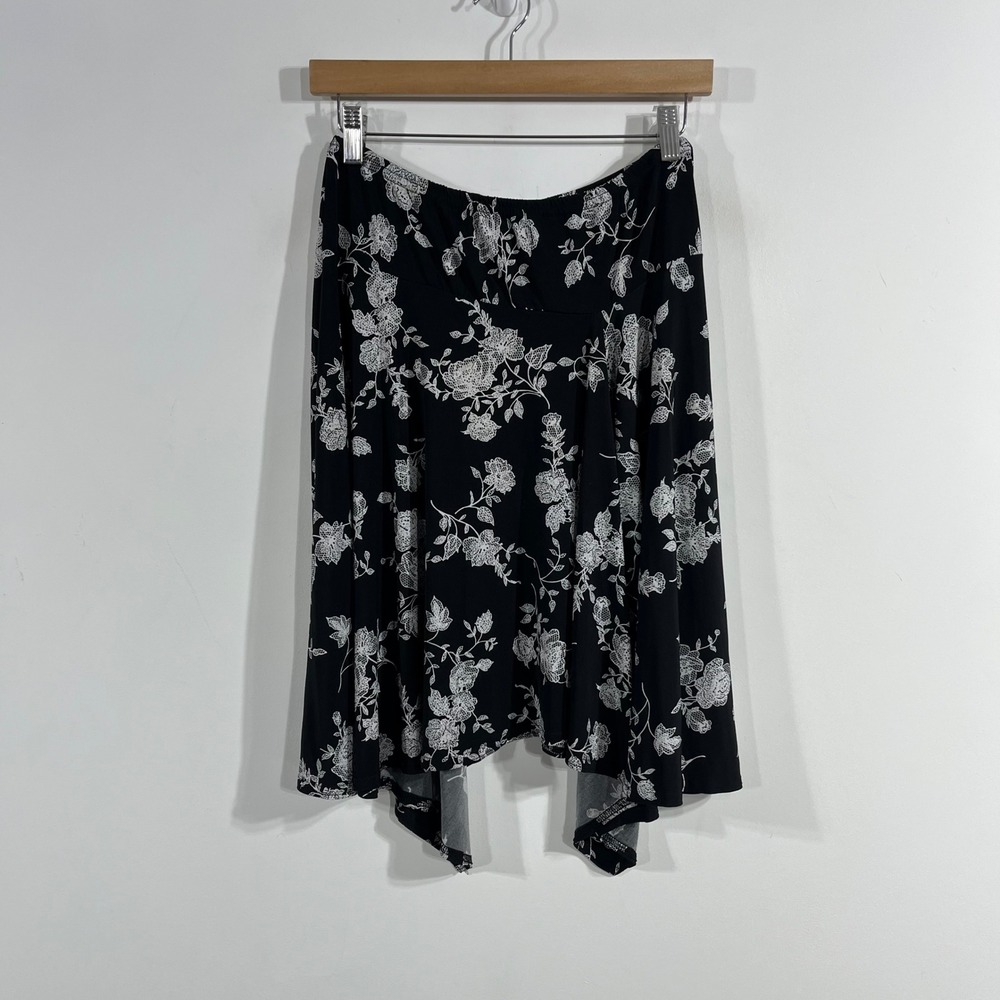 Robbie Bee VTG Fairy Grunge 90s Floral Handkerchief Hem Midi Skirt Small Boho
